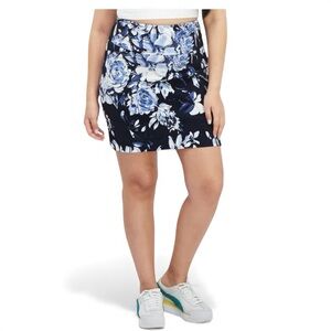 S.C. & CO Navy Blue Floral Skort Skirt - Built in Shorts Athletic Golf‎ Tennis L